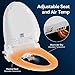 Heat Bidet Toilet Seat with Fully Automatic Adjustment, Stainless Steel Nozzle, Heated Seat, Adjustable Warm Water and Air Dryer, Night Lighting, Power Saving, Wireless Control, Elongated