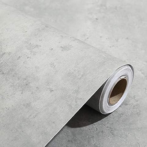 TAOGIFT 24x117 Inches 3D Textured Peel and Stick Concrete Wallpaper Grey Cement Contact Paper for Walls Kitchen Cabinets Countertop Bathroom Bedroom Furniture Cover