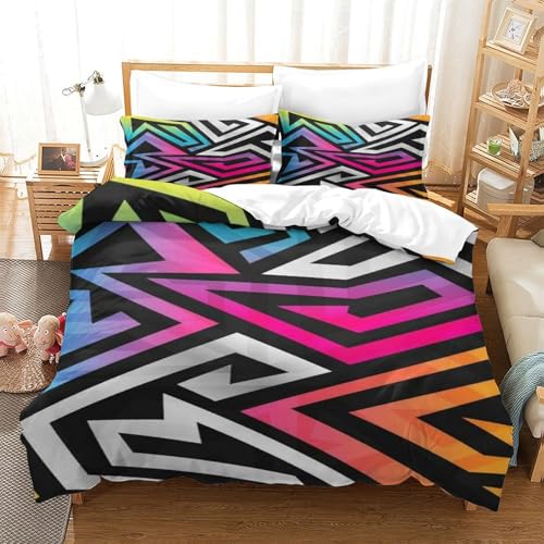 Housse de couette imprimé 3D super king 260x220 avec fermeture éclair