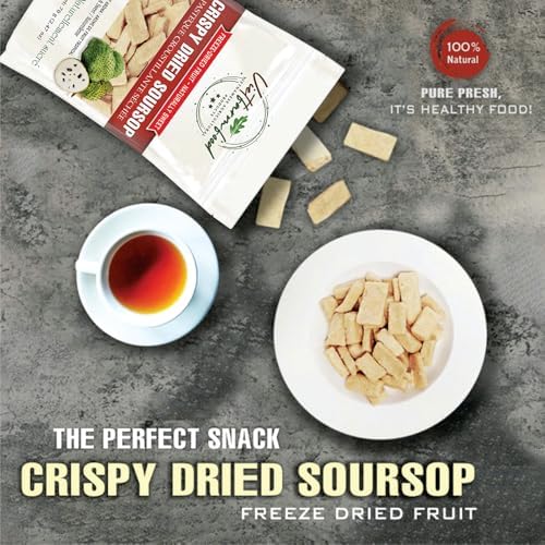 CRISPY DRIED SOURSOP (GUANABANA) 2.47 oz (70g) VIETFARMFOOD: Freeze-dried, no sugar added, naturally sweet & sour. Nutritious, pure, crunchy. Great for snacking, toppings, desserts, healthy gifting. — view 2