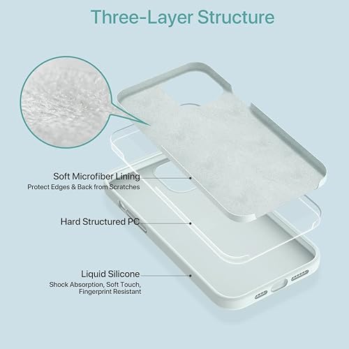 Miniatura 1642 de Miracase - Funda diseñada para iPhone 11 con protector de pantalla, funda de goma de silicona líquida, protección total contra caídas y a prueba