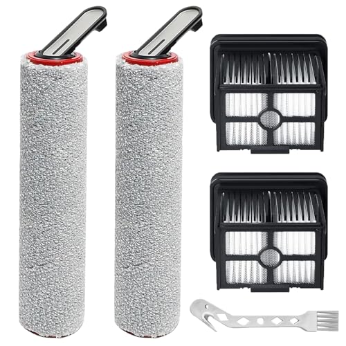 Asdazrxy Brush Rollers Replacement Parts Accessory Set for Dreame H15 Mix / H12 Pro FlexReach / H15 Pro Cordless Wet and Dry Vacuum Cleaner, Accessory Set 2 Brush Rollers + 2 Filters + 1 Cleaning