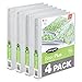 Wilson Jones Poly Round Ring View Binder, 1", Customizable, Clear, 4-Pack (A7043337PK)