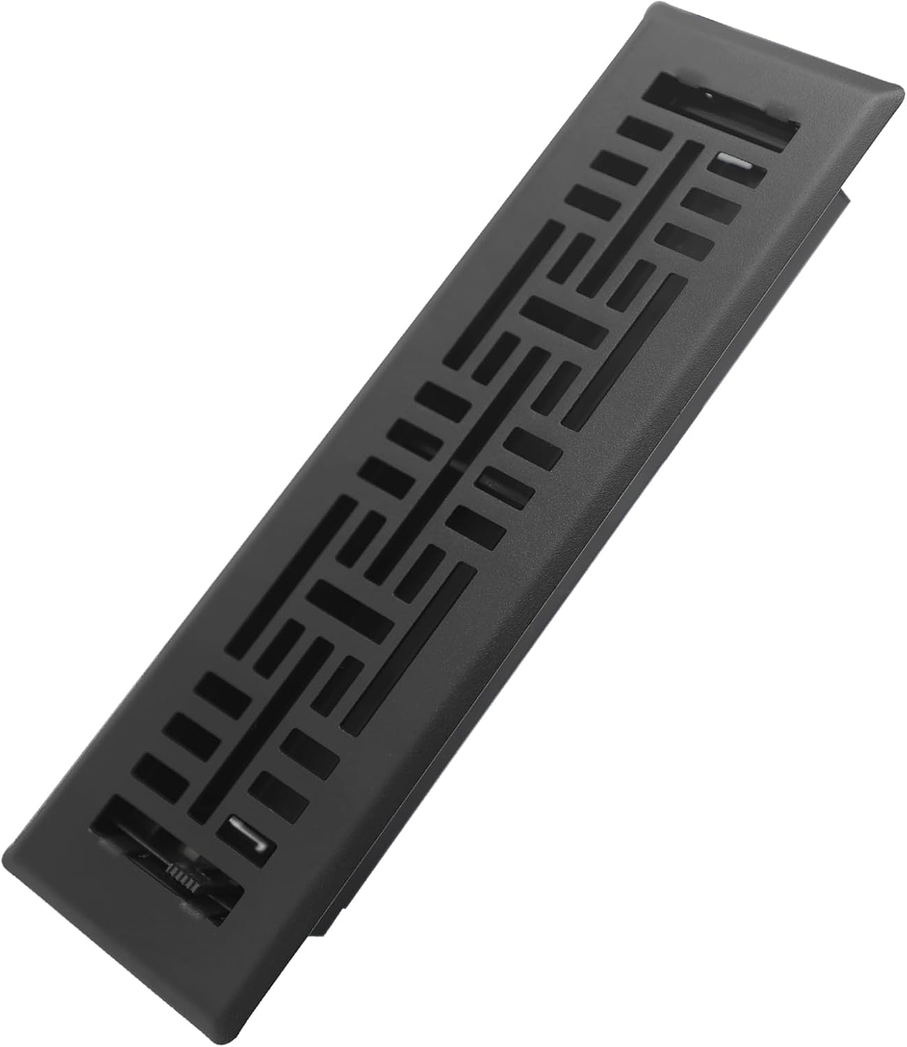 2x10 Inches Heavy Duty Walkable Floor Register Easy Adjust Air Supply Lever Floor Vents - Seattle Design - Vent Cover for Home Floor - Matte Black 2x10 Inches Matte Black