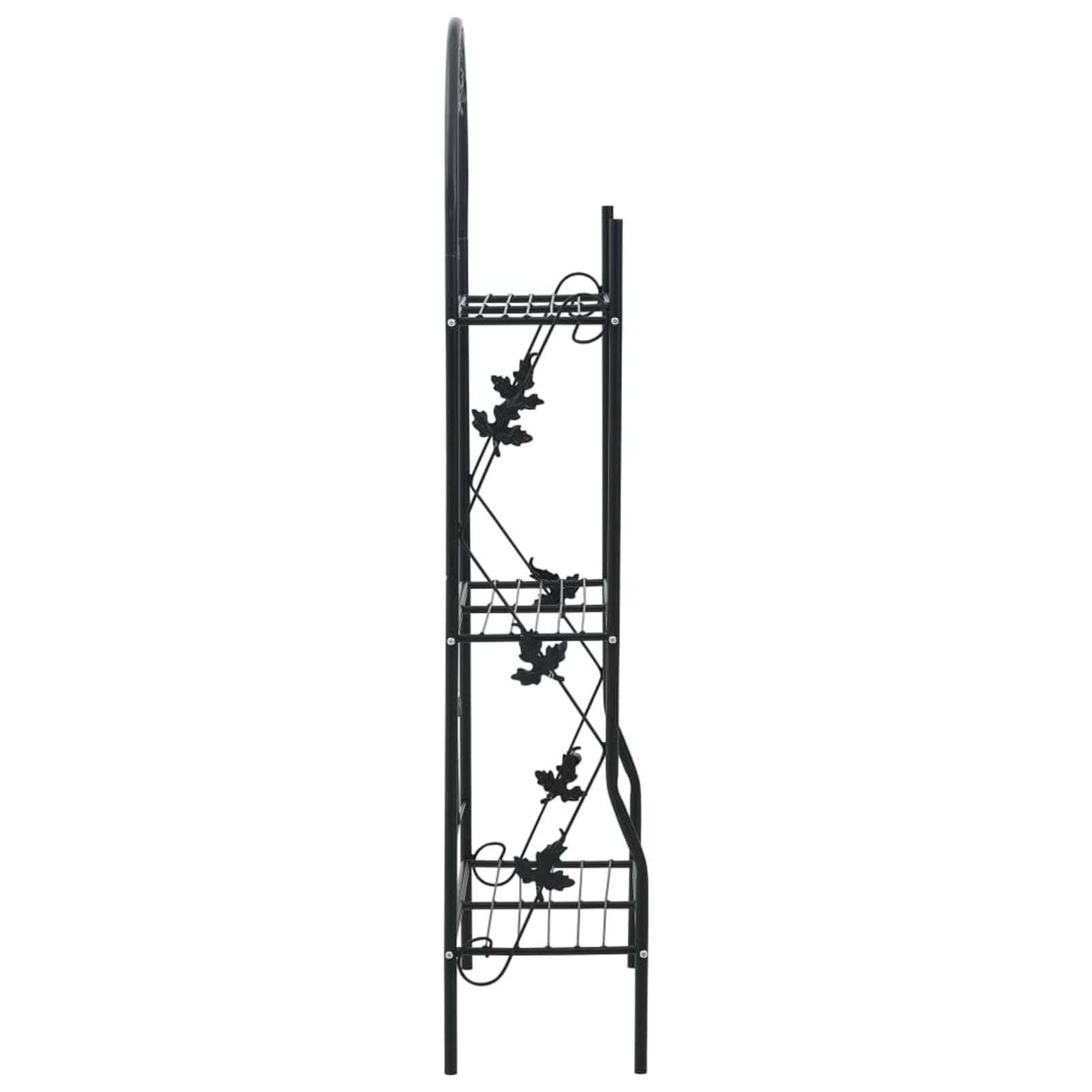 GuyAna Estante para macetas 3 Niveles Hierro Negro 52x28x128 cm Niveles Flores Planta Exterior Estantería Escalera Aire Libre Terraza Balcón