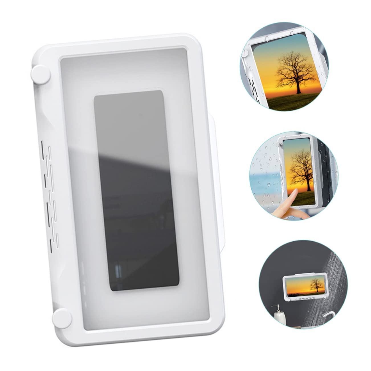 Mikikit 3pezzi Scatola Porta Telefono Da Bagno Con Supporto Rotante Installazione Senza Trapano Design Compatto Alta Capacità Di Carico Perfetta Per Bagni e Toilette