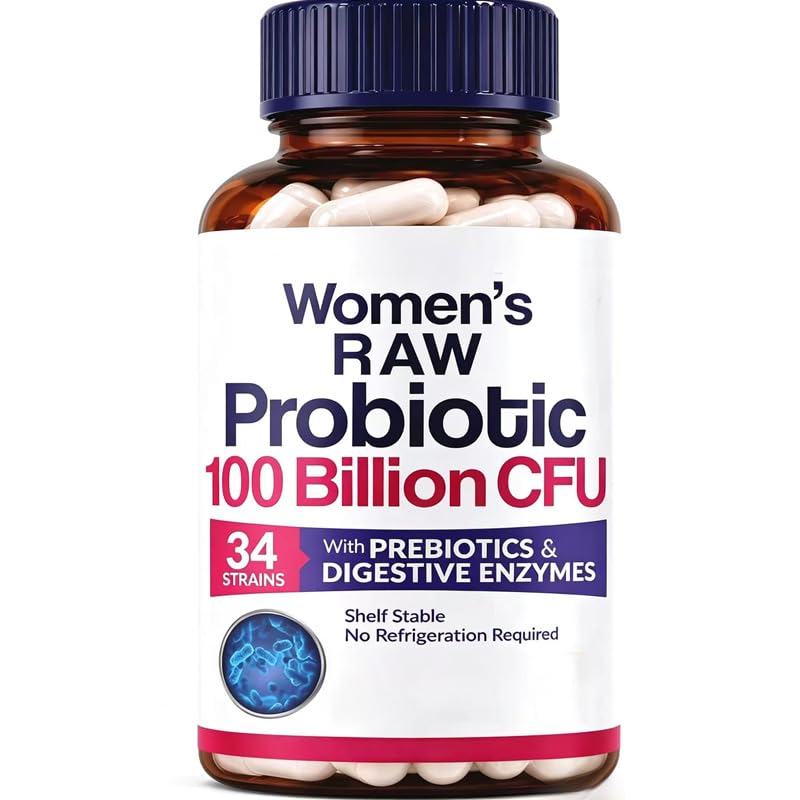 Probiotici crudi formulati per donne, enzimi digestivi | Contiene prebiotici, enzimi digestivi, integratore approvato per uso adulto e stabile a scaffale
