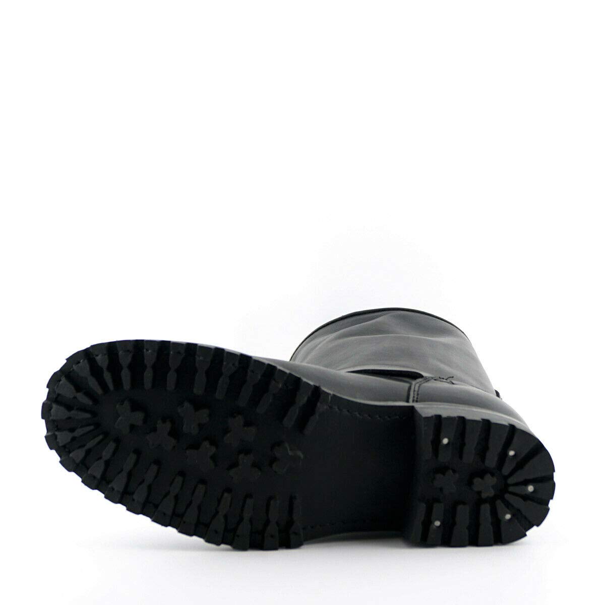 Grinders Engineer Wild One Stivali da Combattimento Western Uomo di Pelle Nera con Fibbia