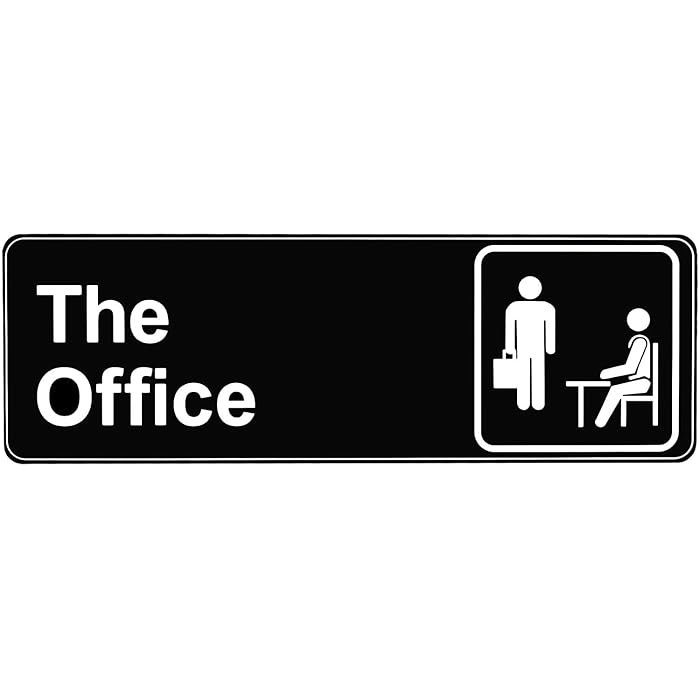 Buy The Office Sign, Black and White Acrylic Sign for Mens Home Office