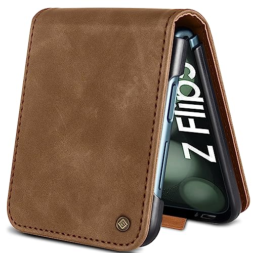 Étui Samsung Galaxy Z Flip 5 Giyer en cuir avec support et fente carte