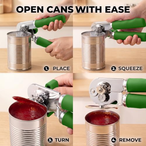 Image of Zulay Kitchen Stainless Steel Swing Open Manual Can Opener Comfortable Grip