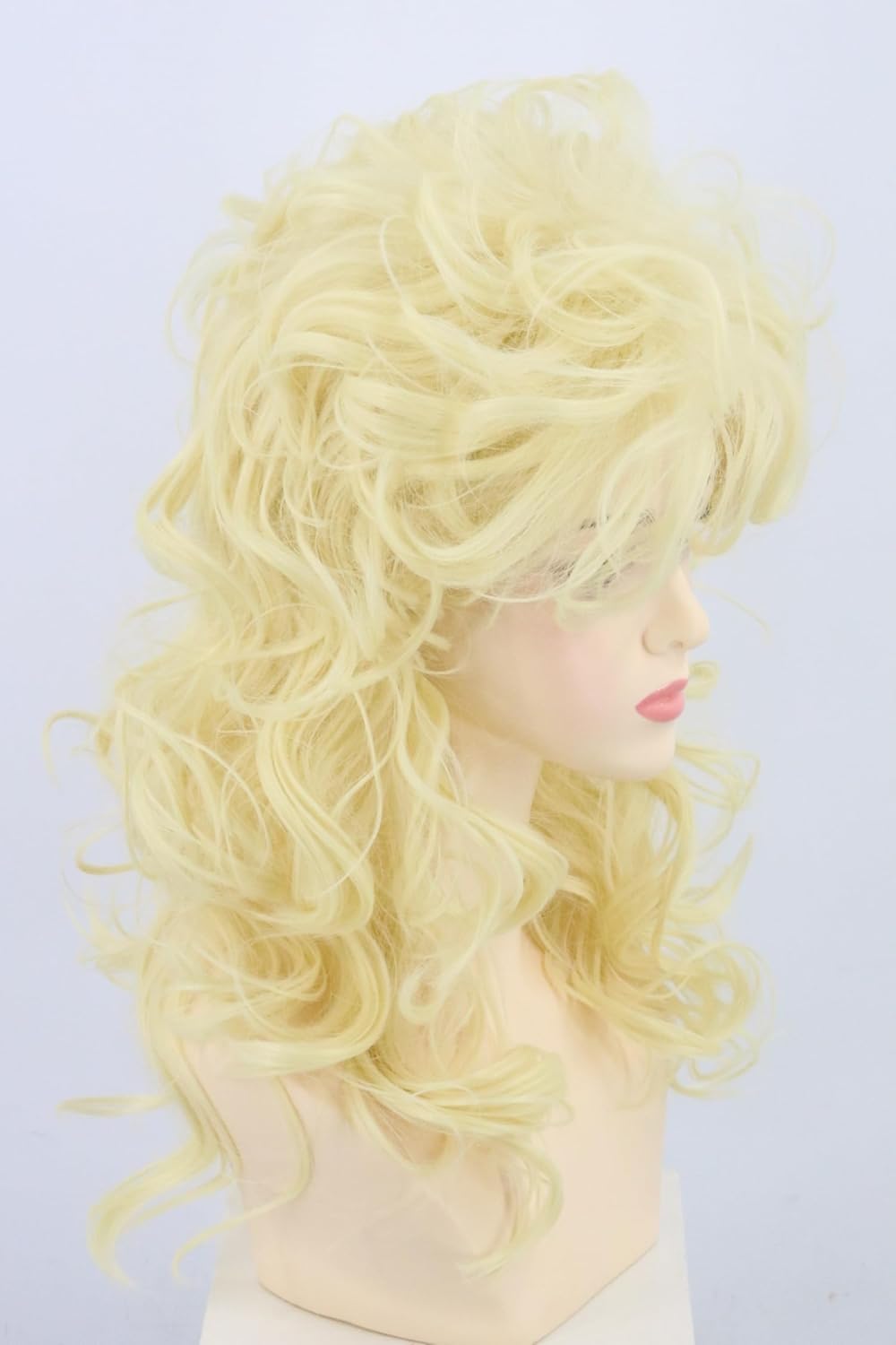 LeMarnia Women's Golden Yellow Fluffy Long Curly Wig Rock Singer Wig Halloween Party Costume Wigs - Image 2
