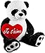 BRUBAKER Peluche géante XXL - Panda Nounours - 100 cm - Cœur en Peluche 'Je t'aime' Inclus