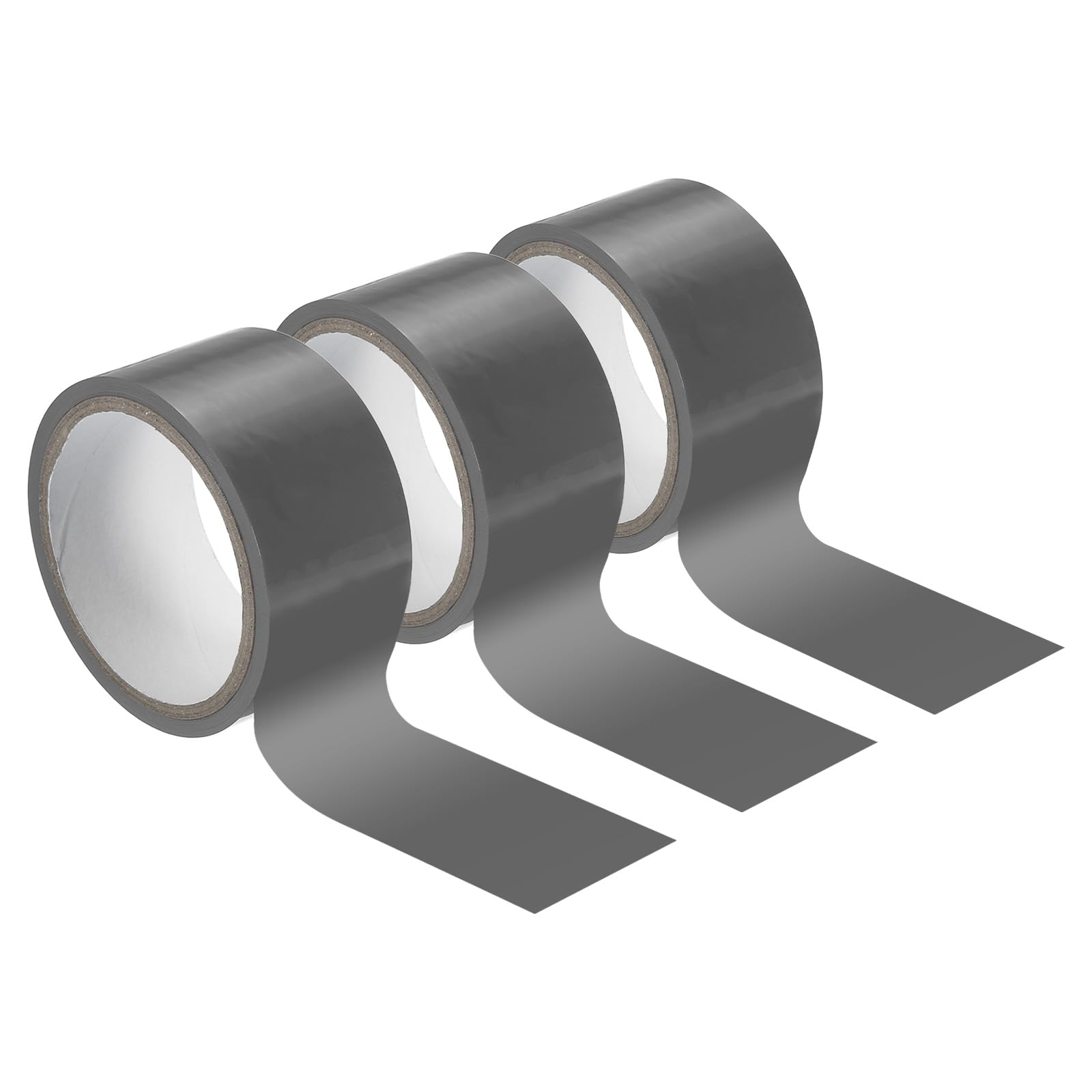 PATIKIL Non Stick Static Tapes 2 in x 50 Ft 3 Roll Duct Tape for Organizing Cable Silver, 2"x50'