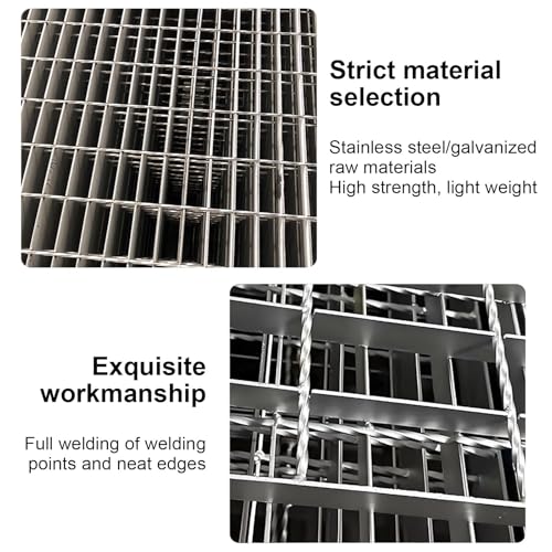 Rejilla de drenaje de acero galvanizado 50x25x3cm para canal exterior y suelo de hormigón 4