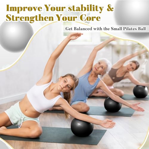 Image of Sotiff 20 Pcs 9 Inch Pilates Ball Bulk Exercise Pilates Ball Mini Yoga Balls Therapy Core for Stability Barre Training Stretching Physical Posture Training Gym Workout with Inflation Tube