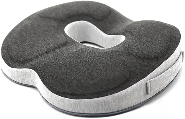 AquaFalcon Coccyx Seat Cushion, Tailbone Hemorrhoid Cushion Pain Relief for Sores & Sciatica, Soft Memory Foam Donut Pillow with Non-Slip Bottom for Office, Gaming Desk Chairs (Grey)