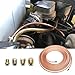 25Ft 3/16 Brake Line Kit with 16 Brake Lines Fittings,Flexible Brakes Lines Repair Kit,Copper Brakes Line Tubing and Inverted Flare Fittings Set for Fuel,Transmission of Cars (Gold)