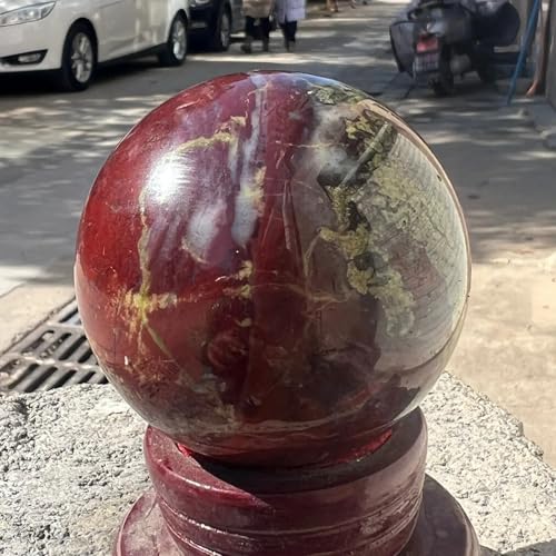 HGETJOHXEM Stone Dragon Bloodstone Crystal Ball Home Decor Stone(300-400g)