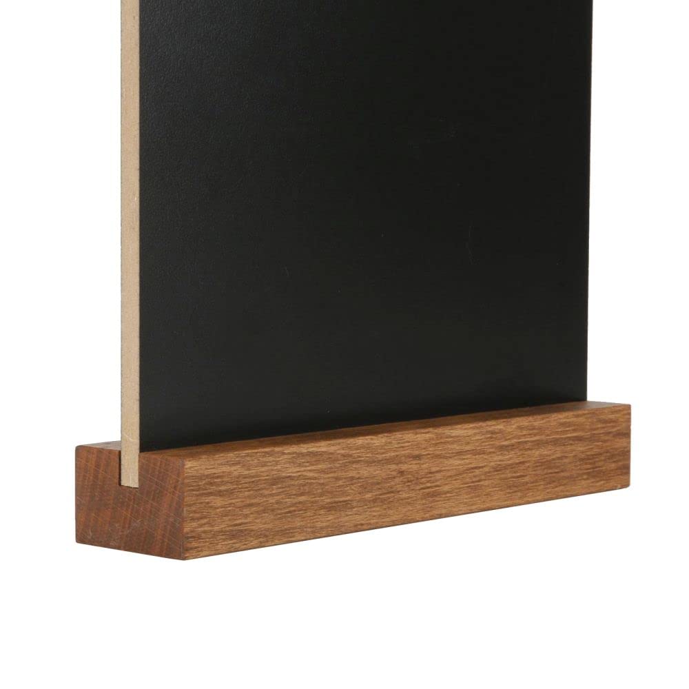 Portapapeles de madera con pizarra, DIN A4, madera barnizada oscura, expositor de mesa