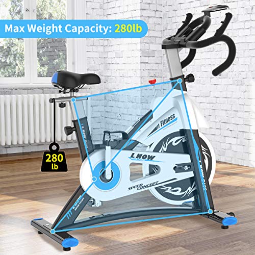 L NOW Indoor Exercise Bike Indoor Cycling Stationary Bike, Belt Drive with Heart Rate, Adjustable Seat and Handlebar, Tablet Holder, Stable Quiet and Smooth for Home Cardio Workout(D600) - Home Fitness Guru L NOW Indoor Exercise Bike Indoor Cycling Stationary Bike, Belt Drive with Heart Rate, Adjustable Seat and Handlebar, Tablet Holder, Stable Quiet and Smooth for Home Cardio Workout(D600) - Image 8