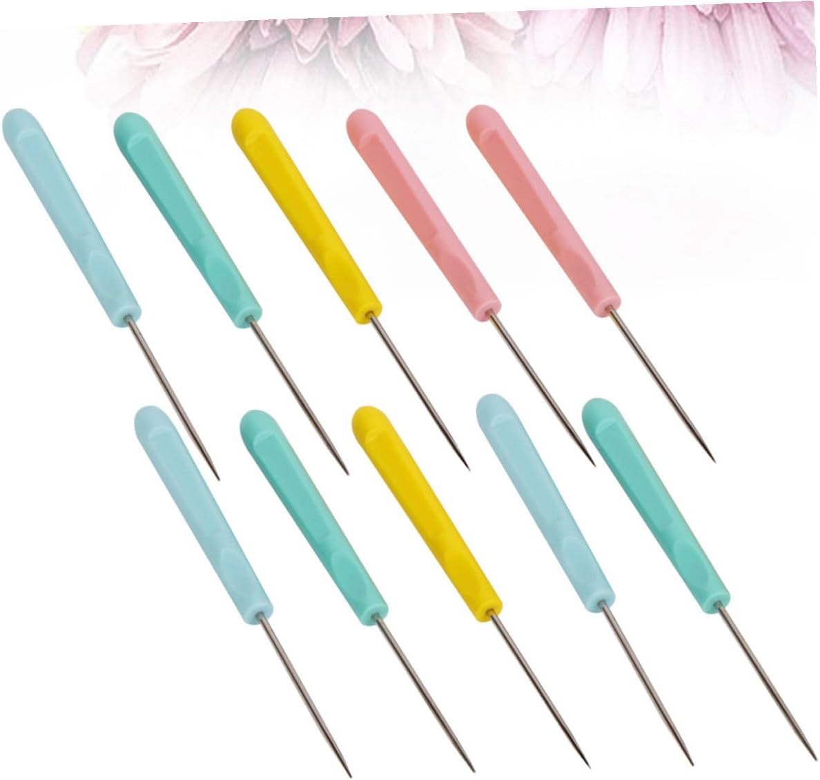EXCEART 10pcs DIY Sewing Accessories Kit Plastic Handle Awls Steel Pricker Essential for Sewing Quilting Leather Craft Random Color
