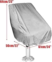 Vista 3 de WDFS - Funda para asiento de barco, silla capitán, timonel, resistente al polvo, resistente a los rayos UV, cierre elástico, para exteriores, yate