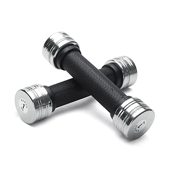 KAKSS Steel Dumbbell With Rubber Grip Set Of 2pc (Proudly Made In India) (2kg(1kg*2pc) - image, photos