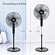Midea FS40-15FR Standventilator Leise mit Fernbedienung, 3 Geschwindigkeitsstufen,LED Anzeige, 7,5H Timer, höhenverstellbar, 80°Oszil-lationsfunktion, 55W Kraftvoller,Ventilator,Luftzirkulation