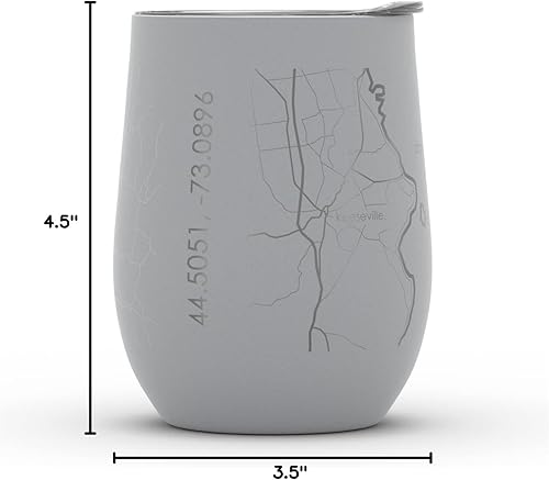 Vista 1055 de Well Told Lexington Kentucky Map - Vaso de vino aislado con grabado de mapa de Kentucky, taza de acero inoxidable grabada (12 onzas, verde domingo)