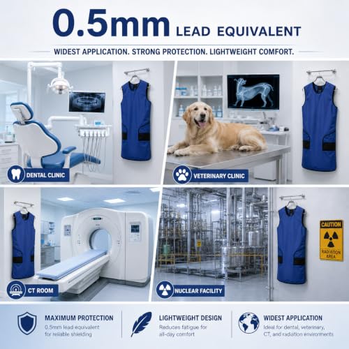 Image of 0.5mmpb Xray Lead Apron for Xray with Thyroid Shield Collar,Lead Gown,Dental Xray Shield