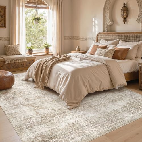Image of cotiled Boho 8x10 Area Rugs for Living Room: Large Moroccan Washable Rug