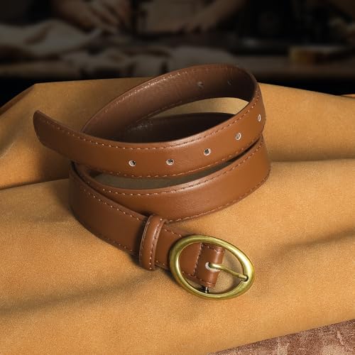 Women Leather Belts for Jeans Pants Dresses Fashion Ladies Waist Belt Gold/Silver Buckle4