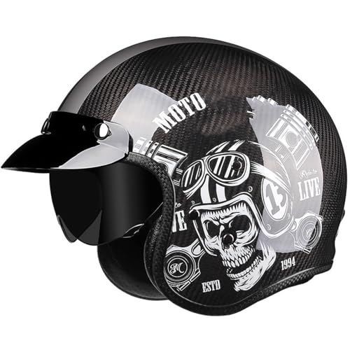Casques bols fibre de carbone rétro jet ouvert pour homme et femme