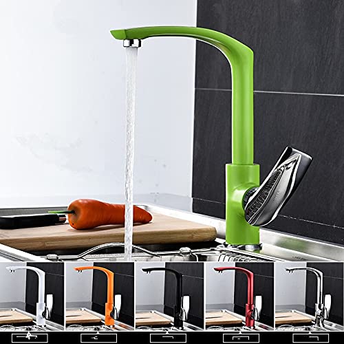 Mitigeur de lavabo haut vert ou rouge avec bec pivotant design - 2