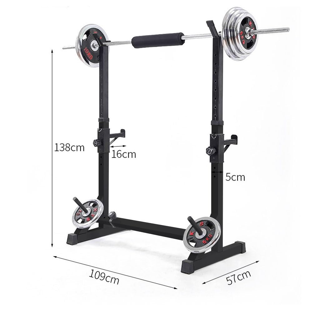 Rack Squat Réglable, Réglable en Hauteur (80-150 cm), Multifonction Haltère Rack, Repose Barre Musculation Support, Charge Max. 200 kg (Ne Pas inclure Barbell)
