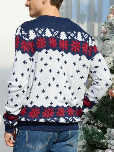 YIJIU Men's Ugly Christmas Sweater Long Sleeve Crew Neck Knitted Sweaters Xmas Holiday Funny Pullover Knitwear Tops2
