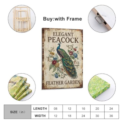 Poster botanique plume de paon design moderne chic grand format - 2