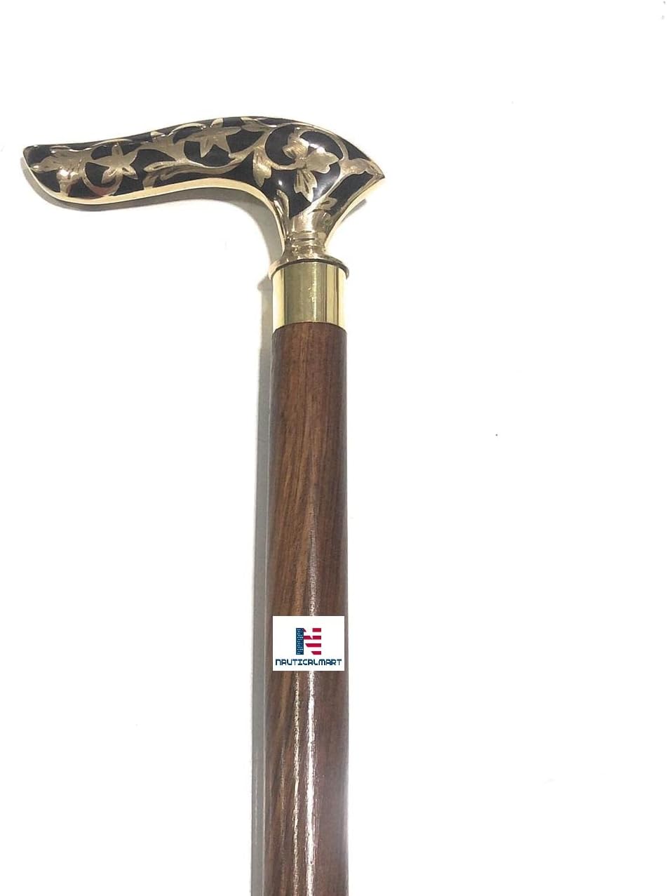 Designer Handmade Victorian Men Women Walking Cane-Brass-Walking Stick-Wooden Wands-Walking Cane Gift
