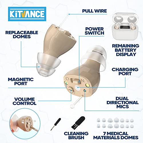 [Upgraded Version] Hearing Aids For Seniors Adults With Dual Micphone, Rechargeable Sound Amplifiers With Noise Canceling, Invisible Digital Otc Hearing Amplifiers With Led Power Display Charging Case #TOP5