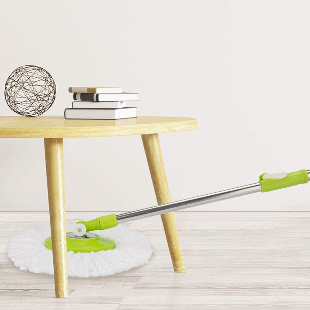Juego de fregona giratoria y Cubo, Cubo de fregona de Doble accionamiento, Cabezal de fregona de Microfibra de 360 ​​Grados, Limpiador Giratorio de Suelo, Superficie múltiple