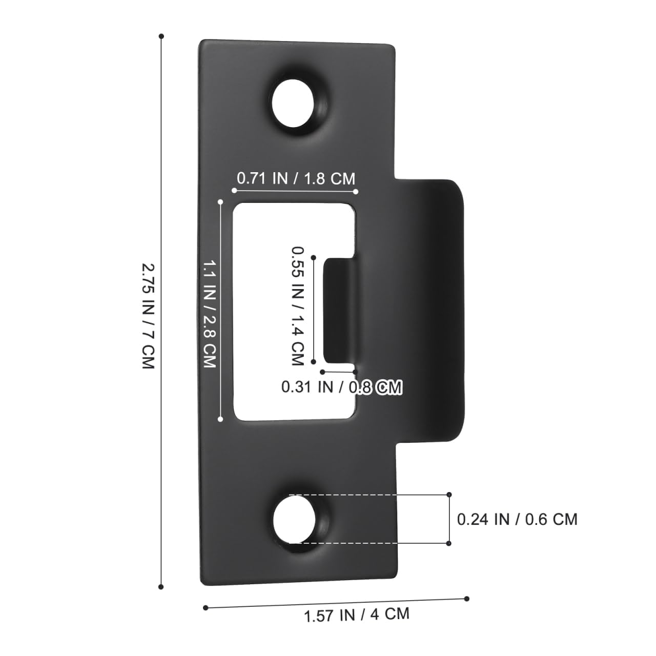 DOITOOL 4-Pack Black Stainless Steel Door Strike Plates – Deadbolt Reinforcement Plates, 7x4x0.8cm