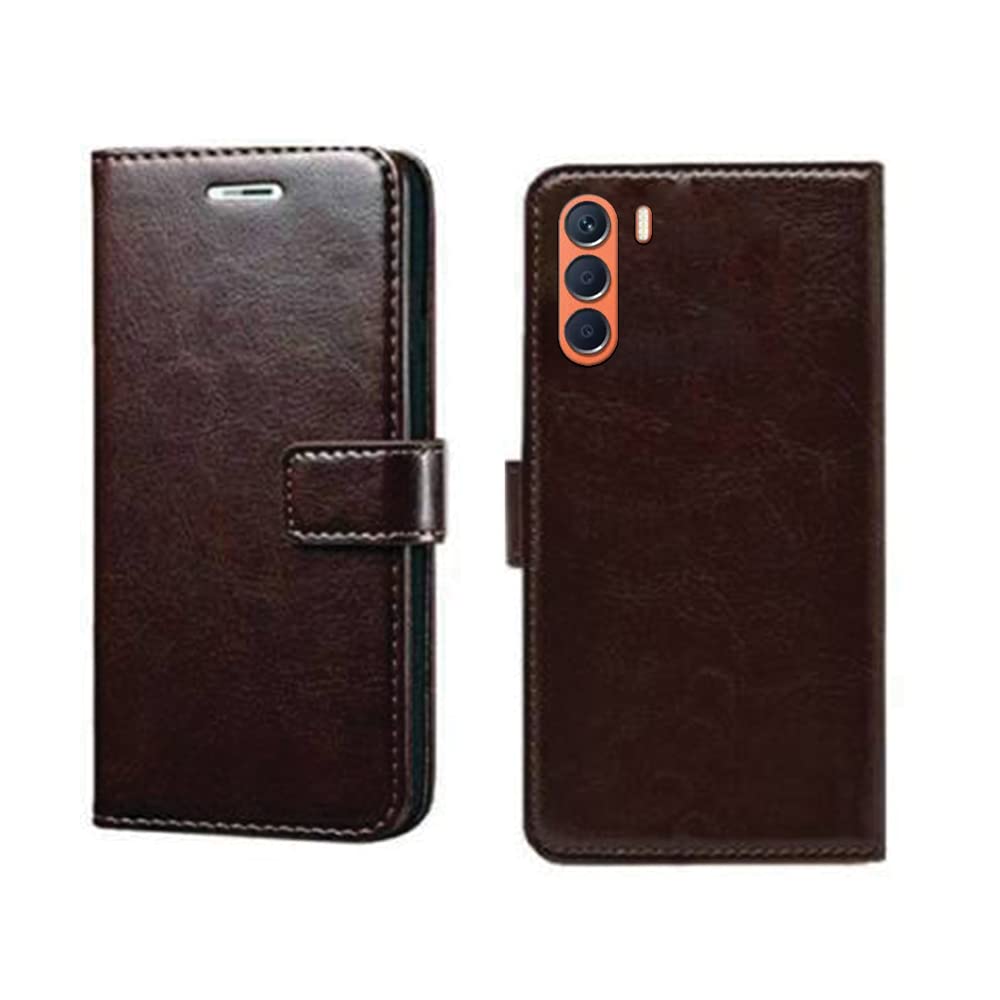 Pinaaki Enterprises Infinix Zero 5G 2023 Flip Case | Premium Leather Finish Flip Cover | with Card Pockets | Wallet Stand |Complete Protection Flip Cover for Infinix Zero 5G 2023 - Coffee (B0BX9WD27C) Amazon Price History, Amazon Price Tracker