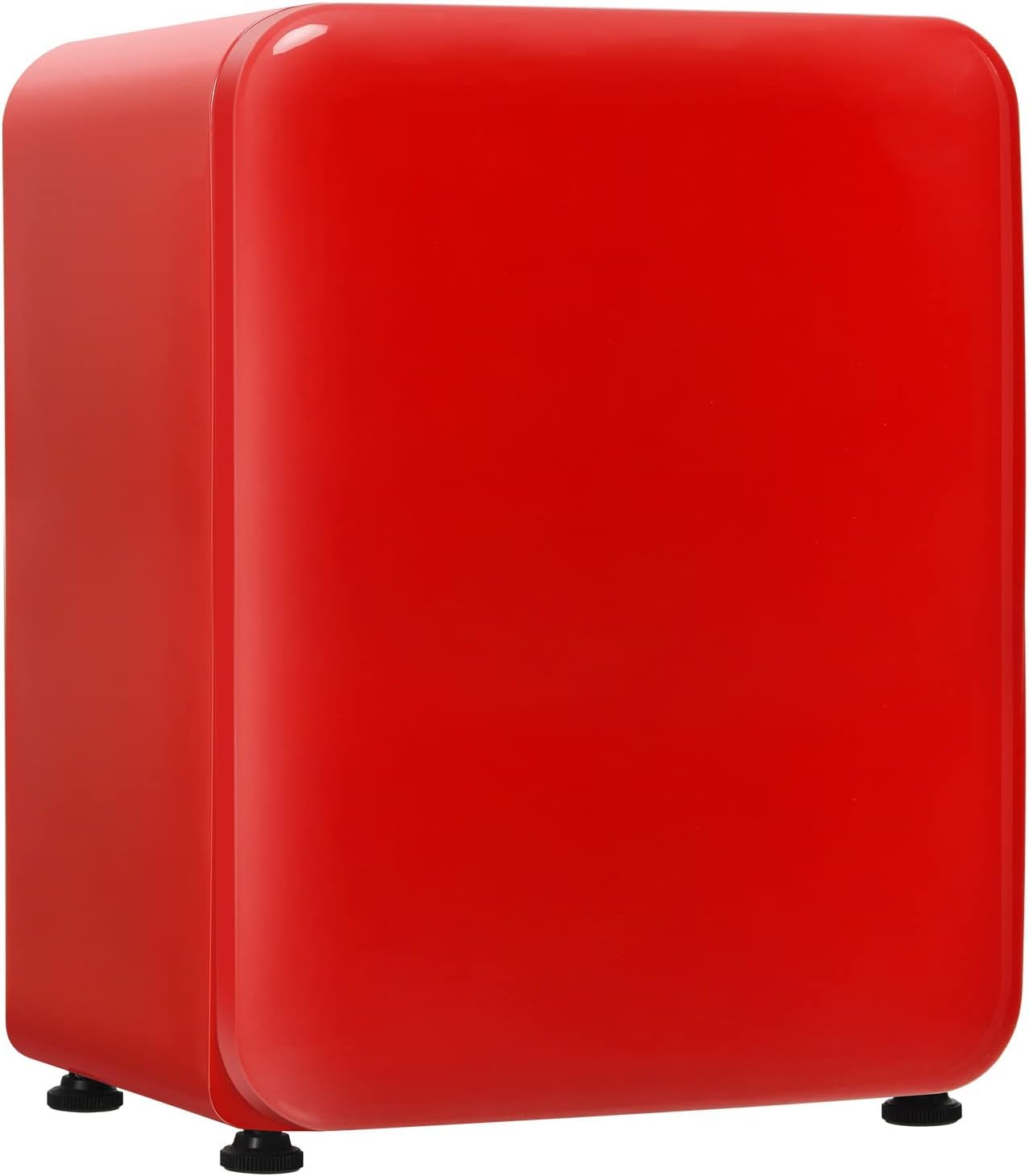 COSTWAY Mini Fridge, 42L/68L Compact Table Top Refrigerator with LED Light, Adjustable Thermostat, Reversible Door and Removable Glass Shelf, Home Dorm Drinks Wine Refrigerator (42L, Red) — view 12