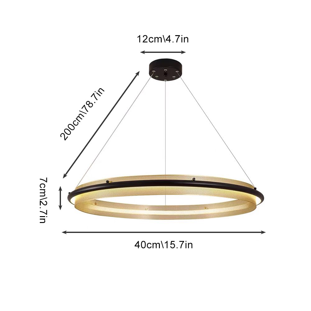 Lampadario ad Anello Moderno, Lampada a Sospensione a LED lineare, Lampada da Tavolo da Pranzo, lampadario in Metallo per Soggiorno, Camera da Letto, Ristorante, lampade a sospensi