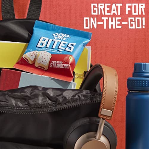 Pop-Tarts Baked Pastry Bites, Kids Snacks, School Lunch, Frosted Strawberry (5 Boxes, 25 Pouches) #TOP4