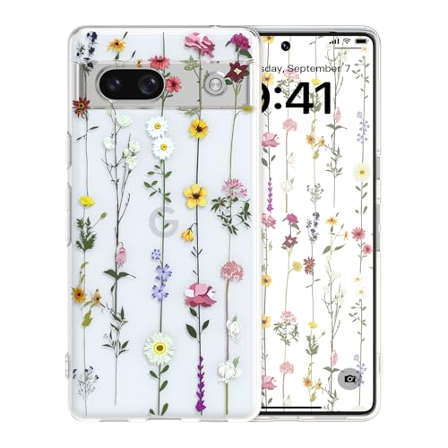 ZTOFERA Floral Case for Google Pixel 7A,Cute Flower Pattern,Clear