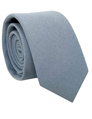 Image of Kebocis Mens Solid Color Cotton Necktie for Men