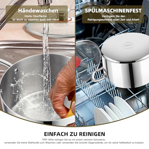 Kochtopf 5 Liter Onader aus Edelstahl für Induktionsherde