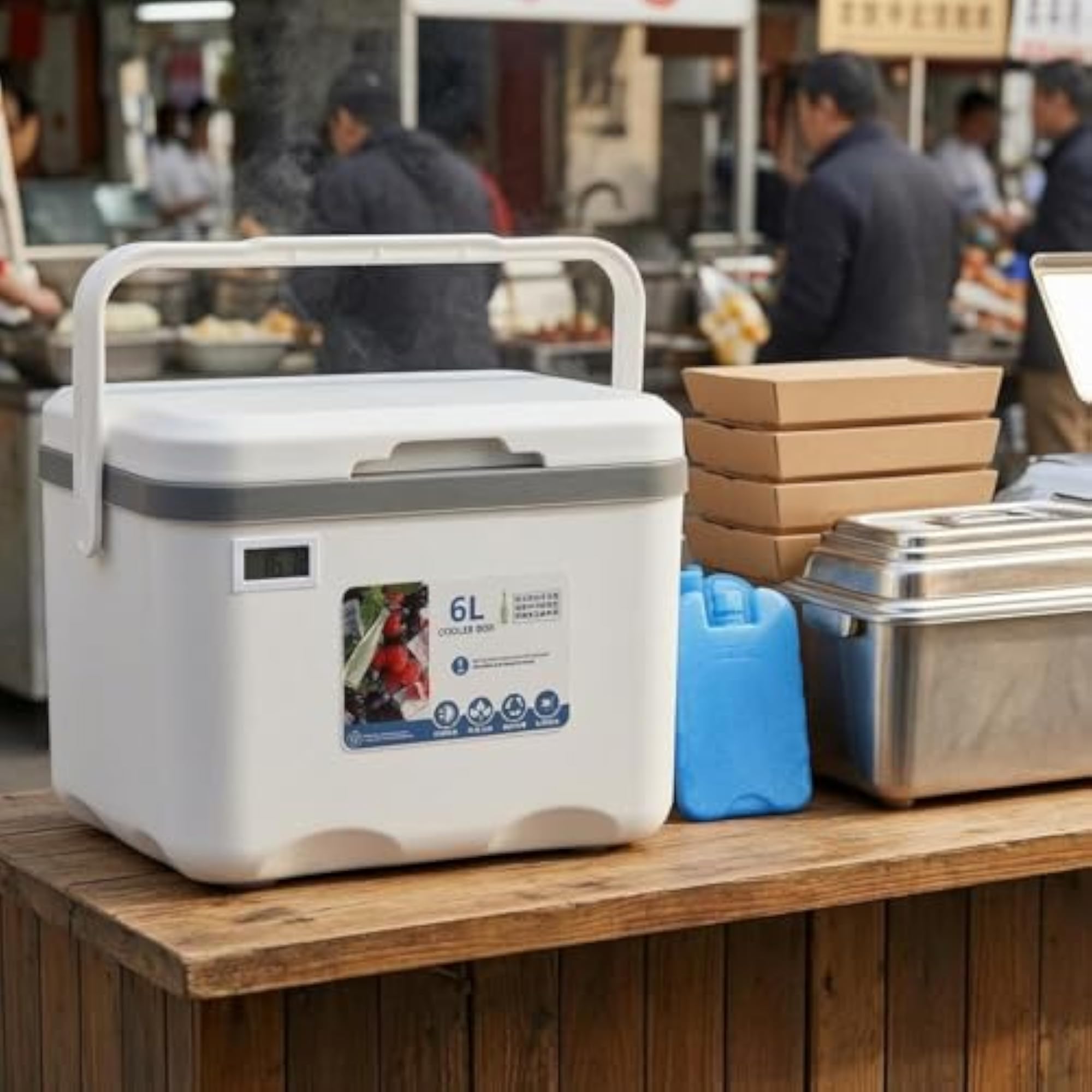 Carry Handle Insulated Cooler Box Hot and Cold Use Portable